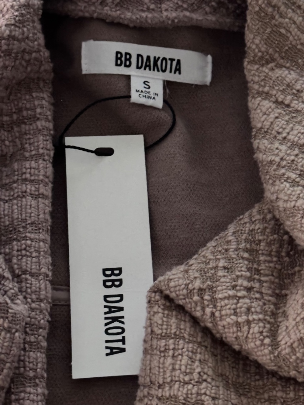 BB Dakota Trench Revolution Boho Drapey Coat Knit Textured Mauve Pink Small - Picture 9 of 9